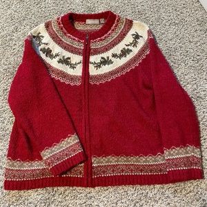 CROFT AND BARROW Christmas Zip Up Sweater